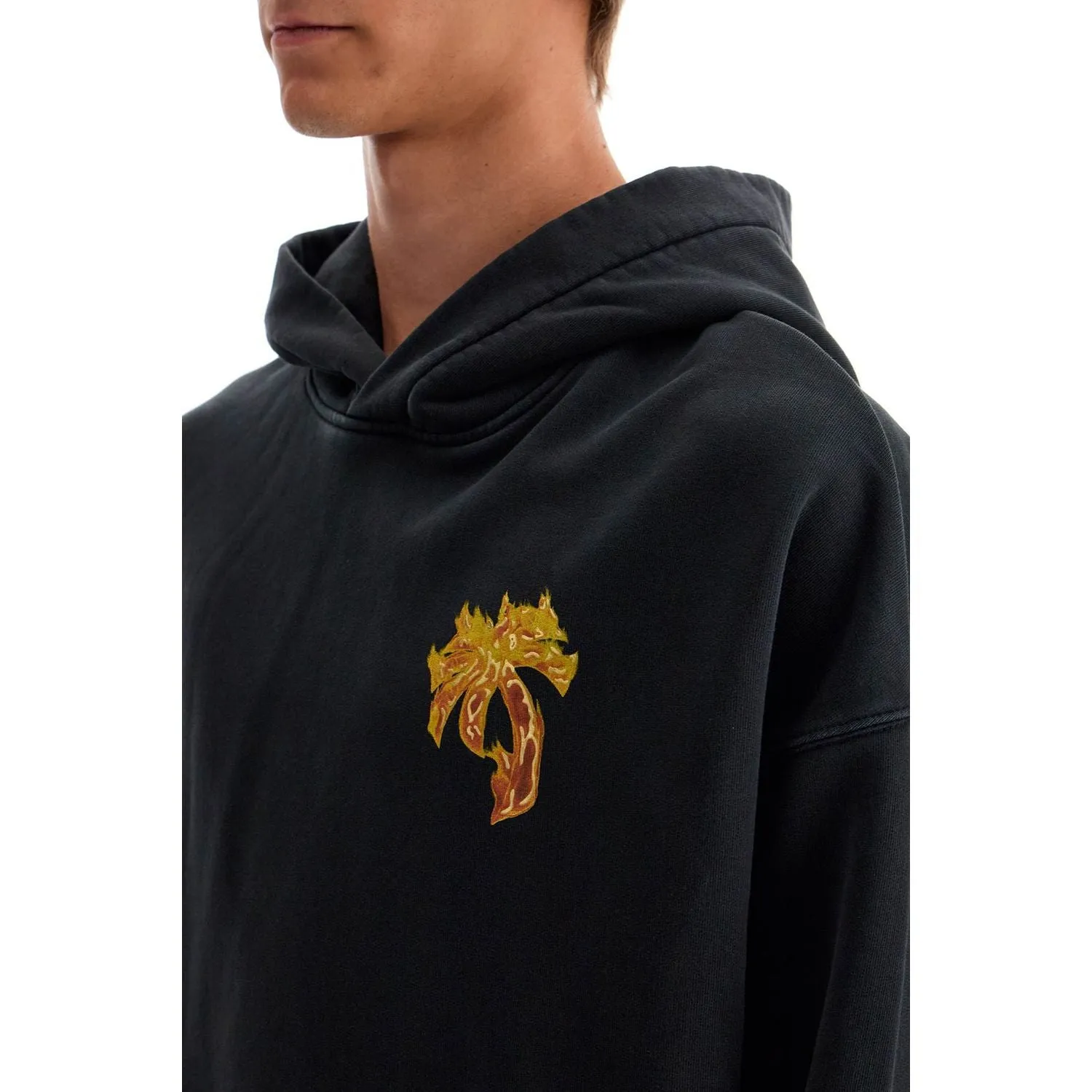 Palm Angels 'burning palm oversized hoodie with hood'