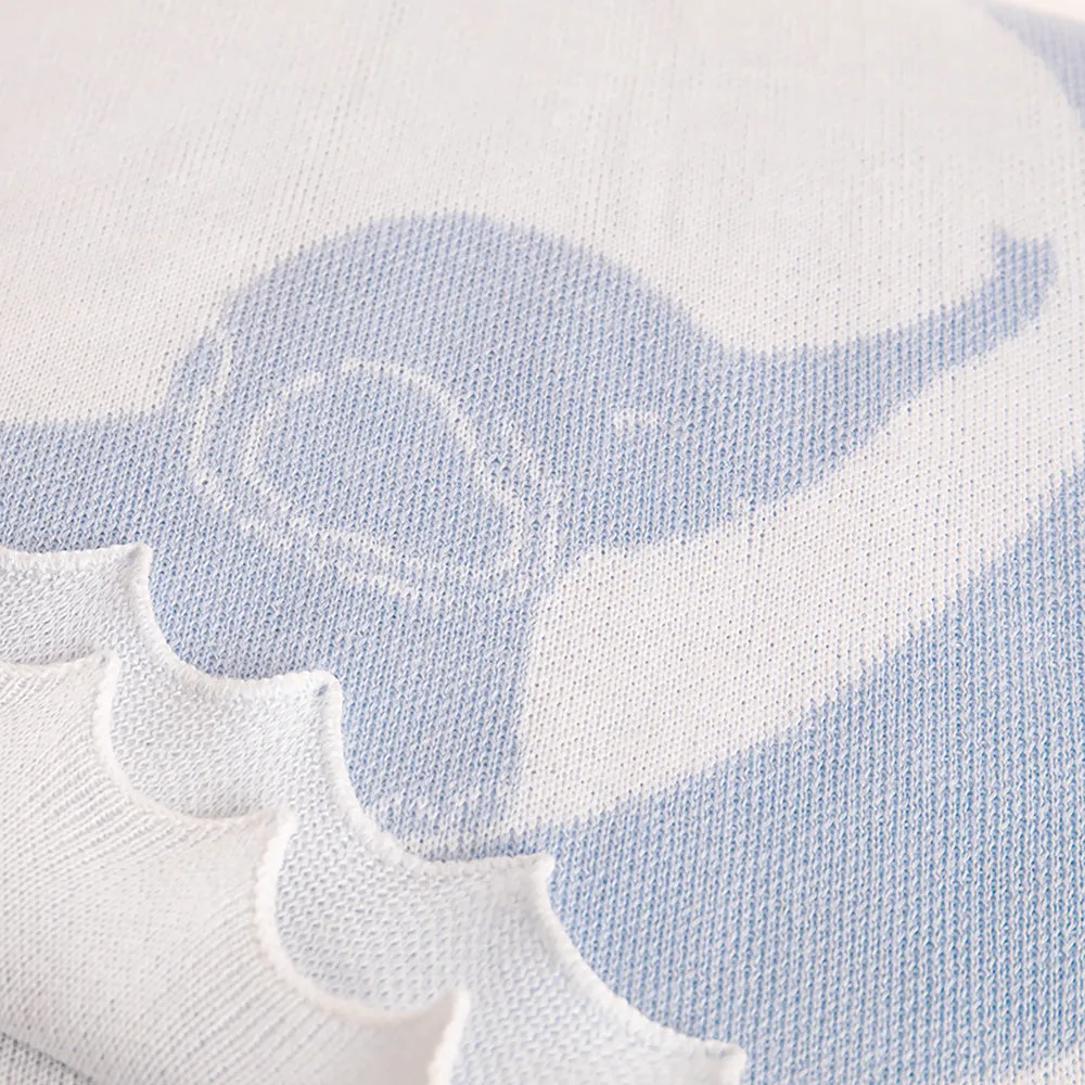 Personalised Baby Elephant Shawl - Blue