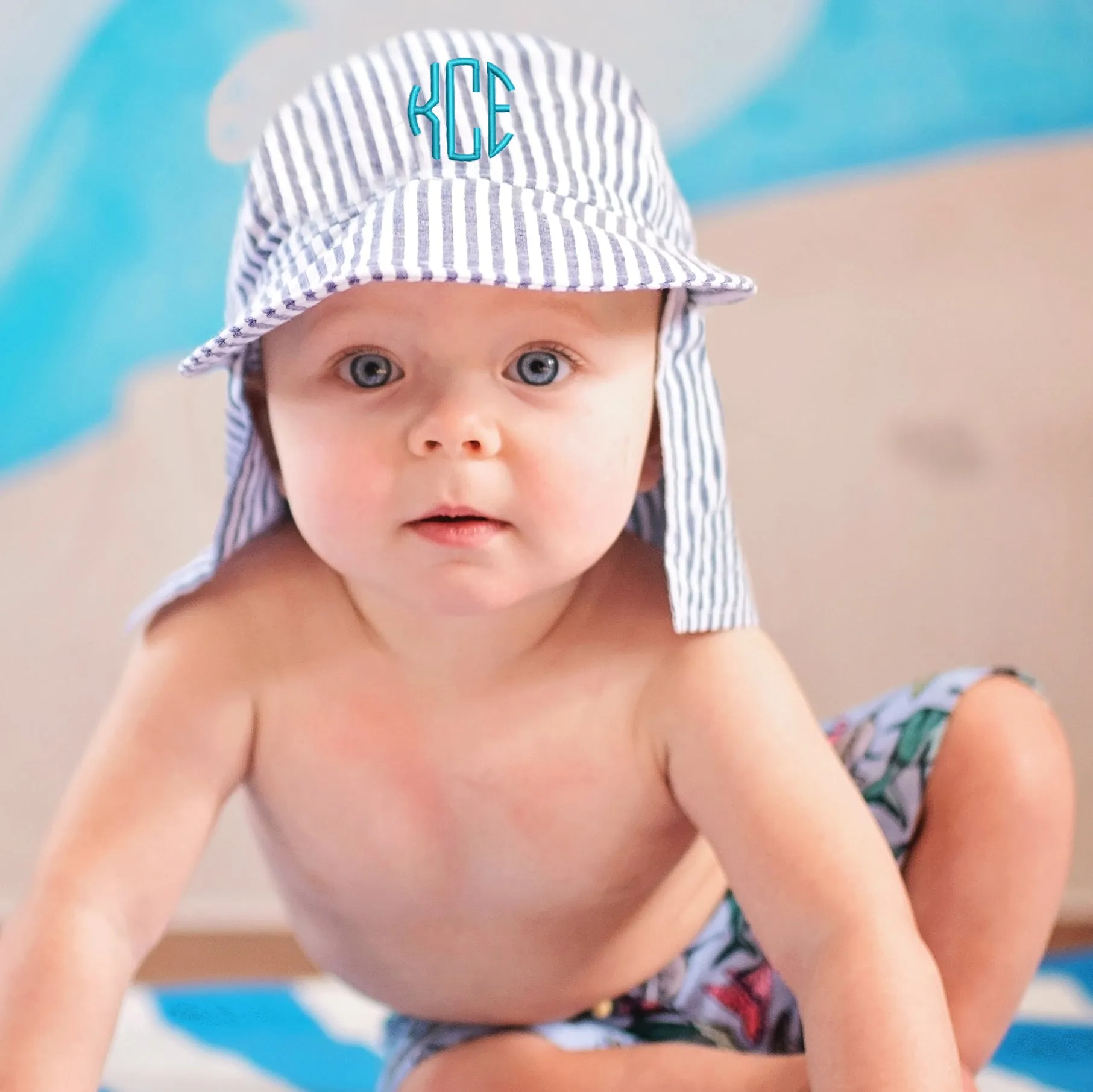 Personalized Baby Boys Sun Hat, 0-4 Year Old Size Infant Hat Newborn Summer Hat