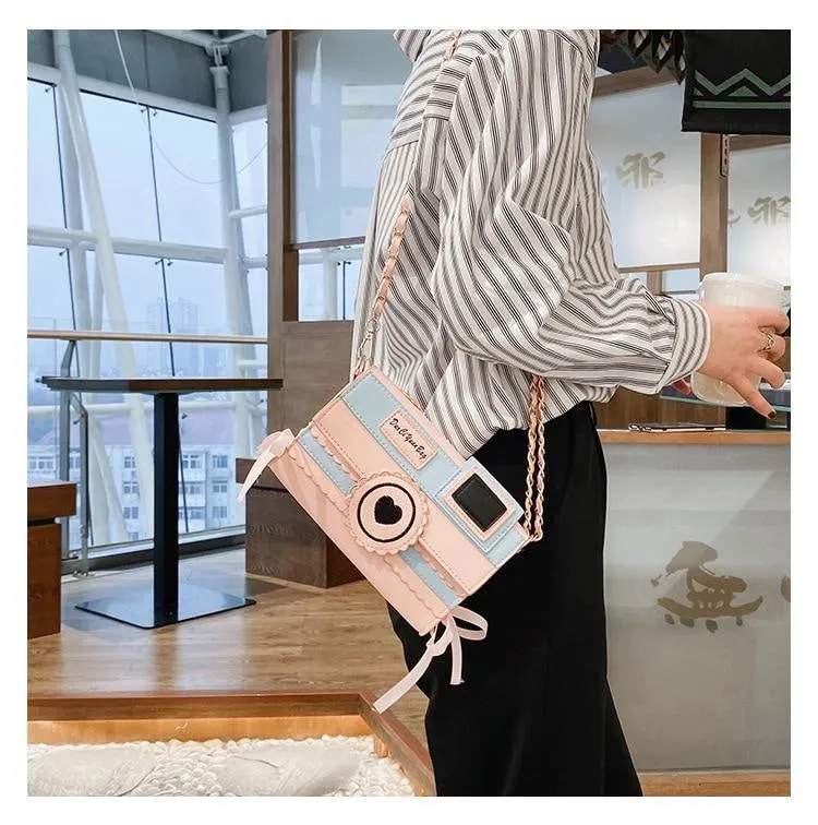 Pink Camera Shoulder Bag