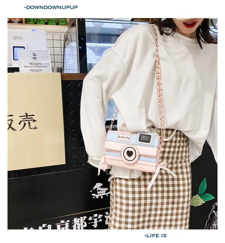 Pink Camera Shoulder Bag