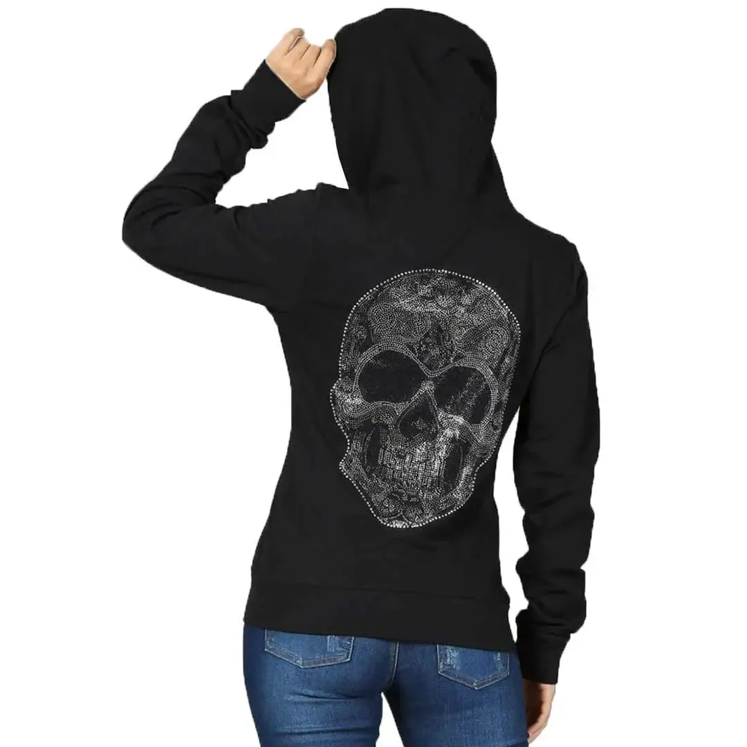 Platinum Plush Women's Skull Full Zip Hoodie