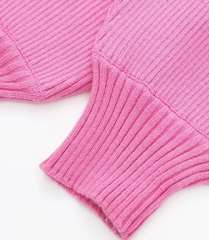 Pre Order:  Pink Knit Turtleneck Set