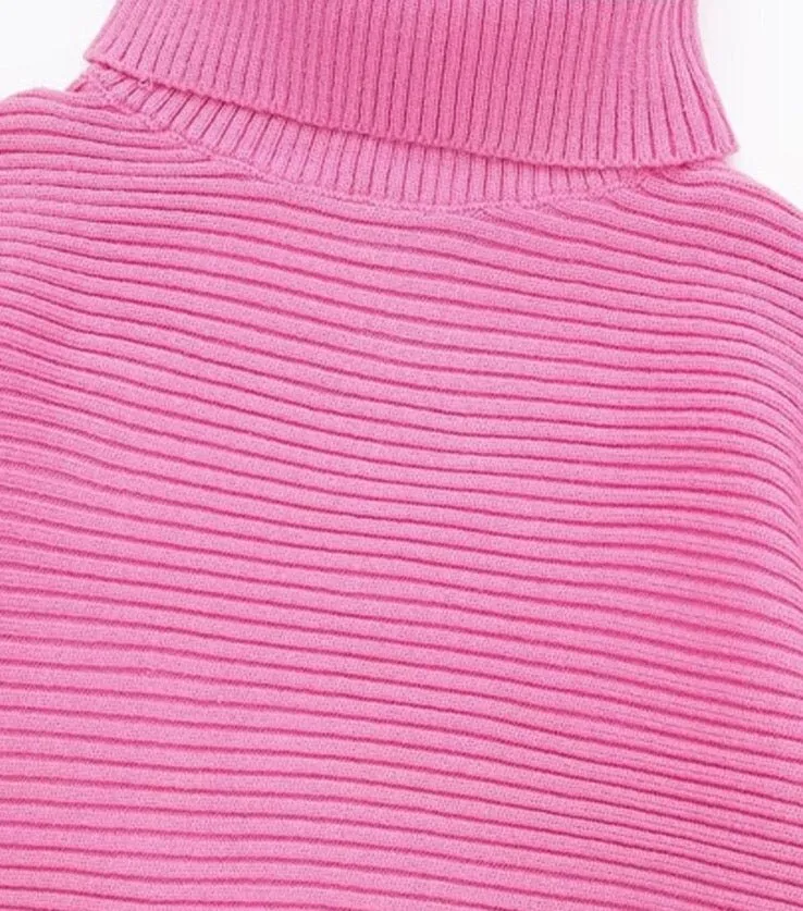 Pre Order:  Pink Knit Turtleneck Set