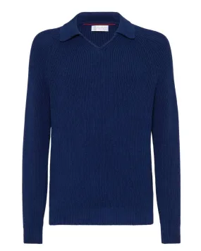 Prussia Blue Polo Sweater