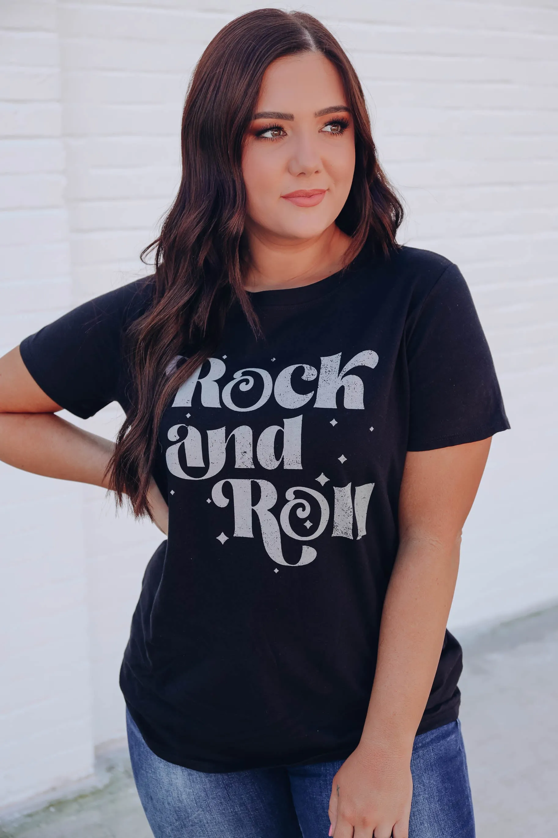 "Rock and Roll" Graphic Tee- Black