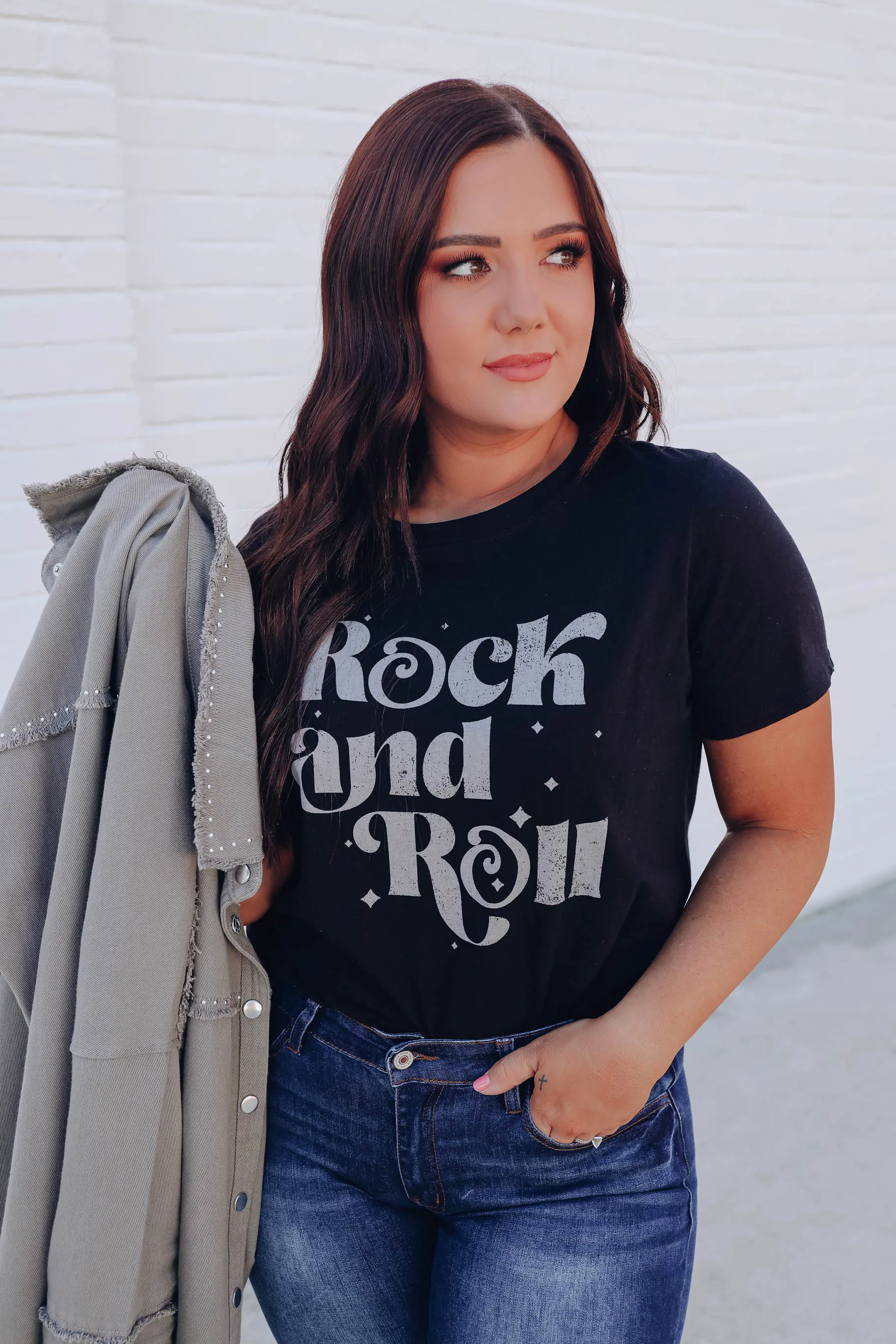 "Rock and Roll" Graphic Tee- Black