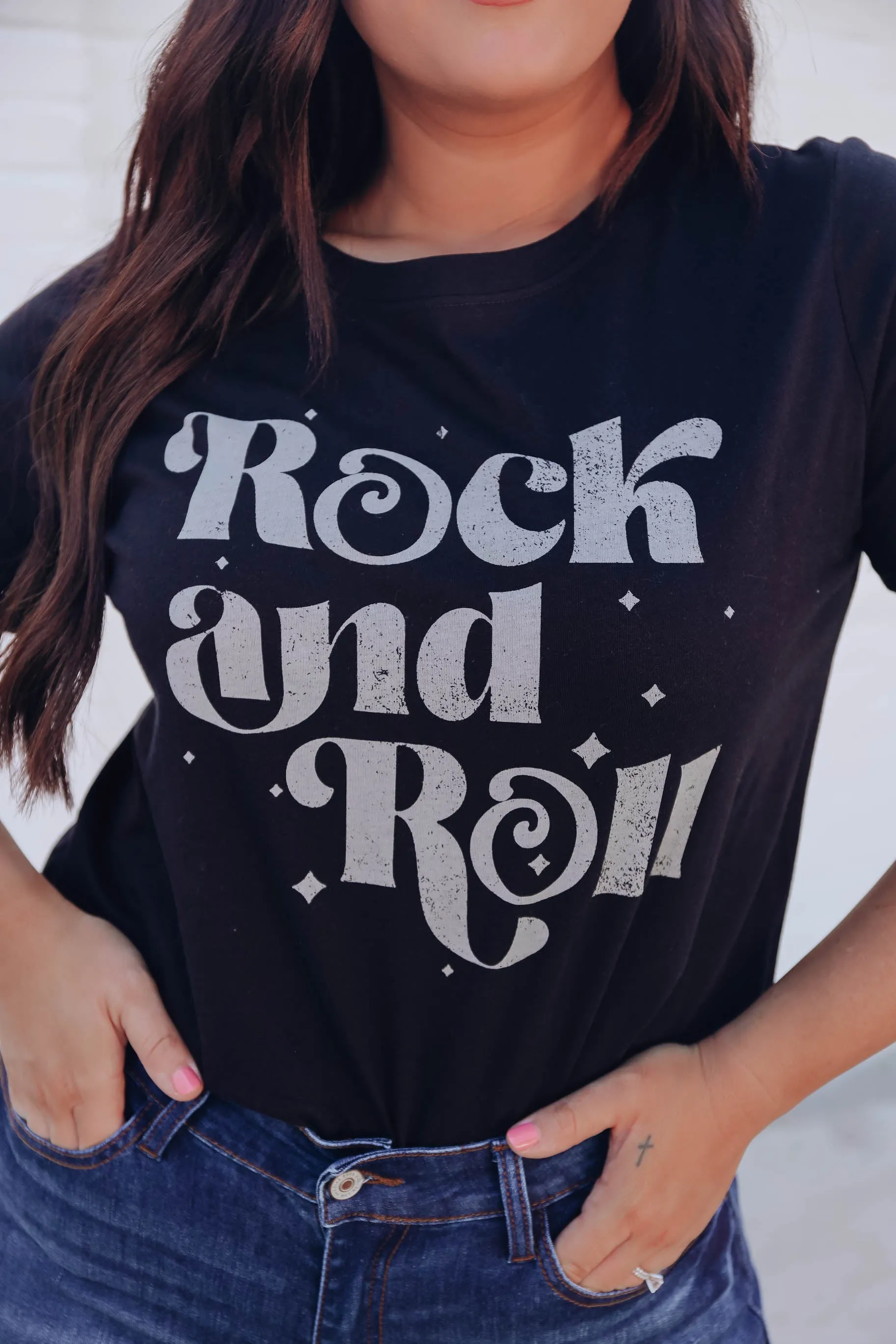 "Rock and Roll" Graphic Tee- Black