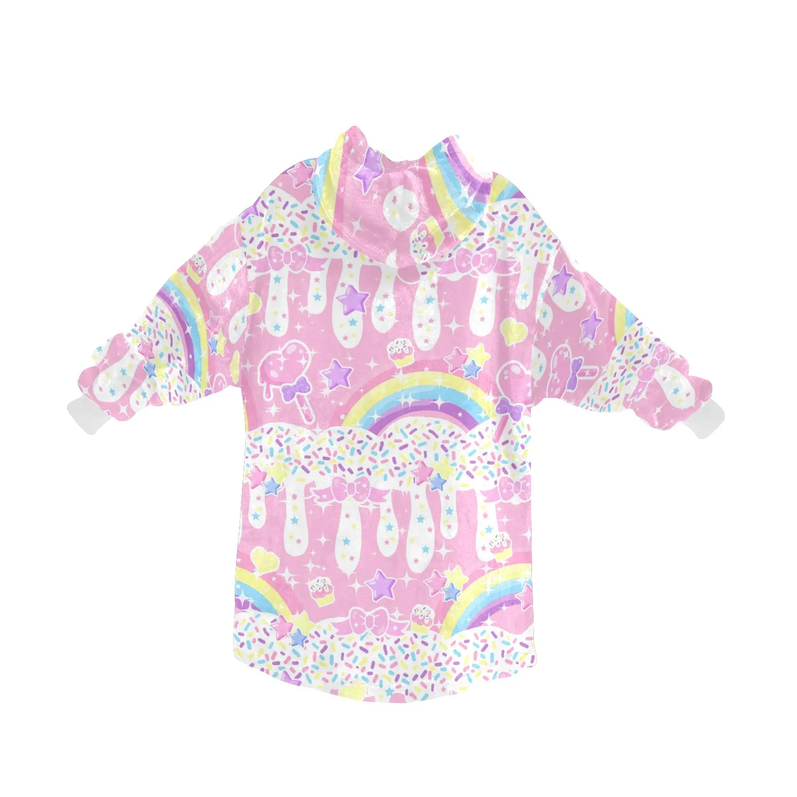 Rainbow Sweets Pink Blanket Hoodie