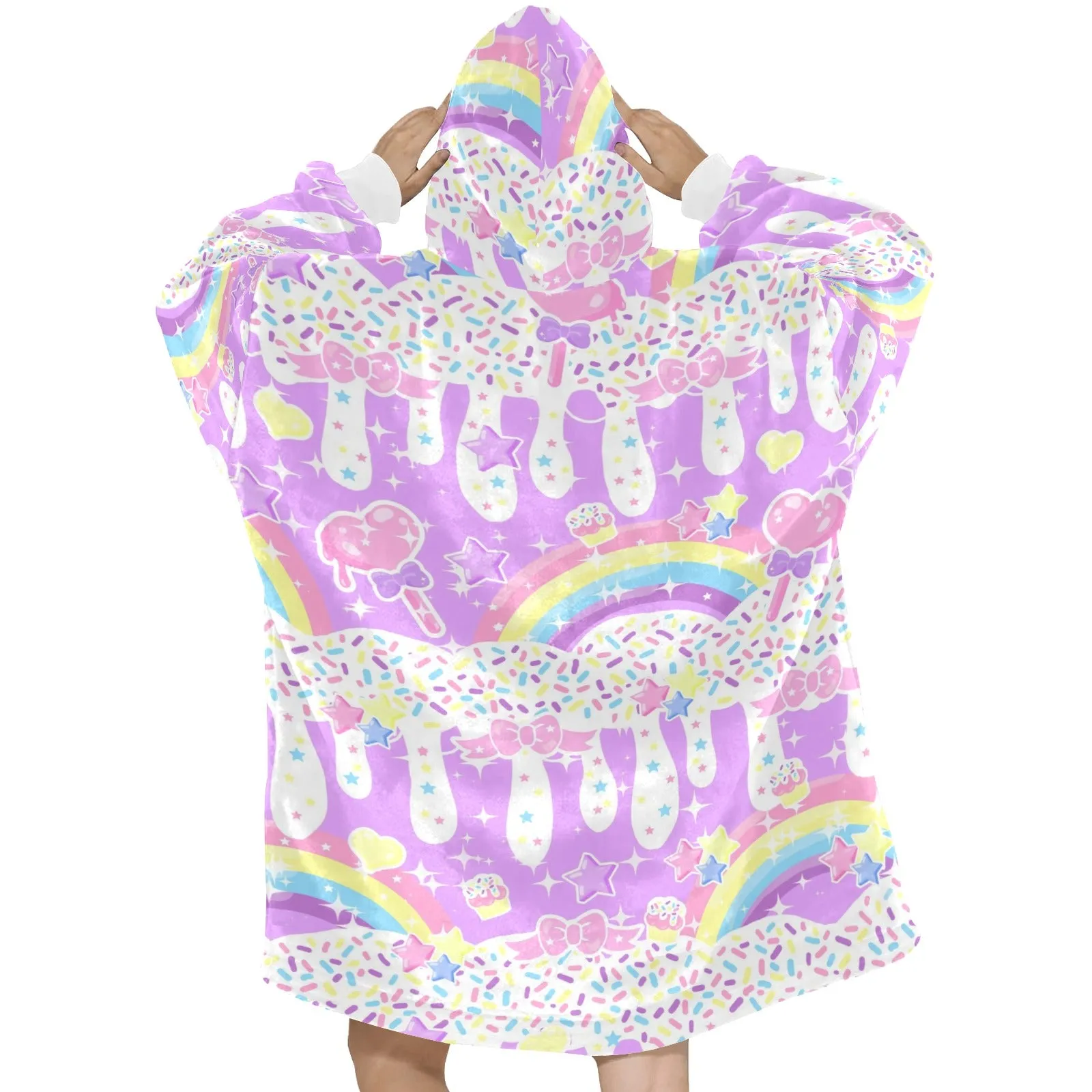 Rainbow Sweets Purple Blanket Hoodie