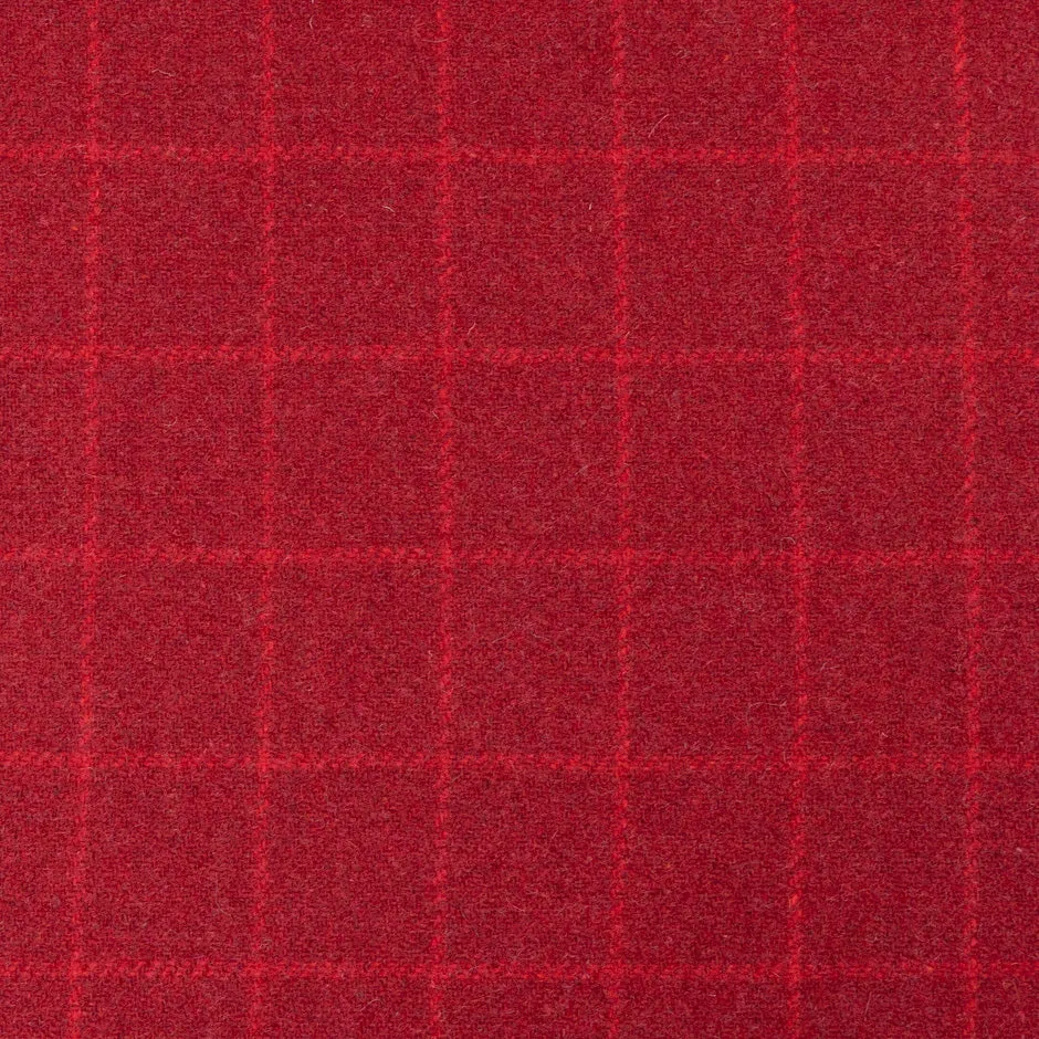 Red Checkered Deep Red Wool Blend