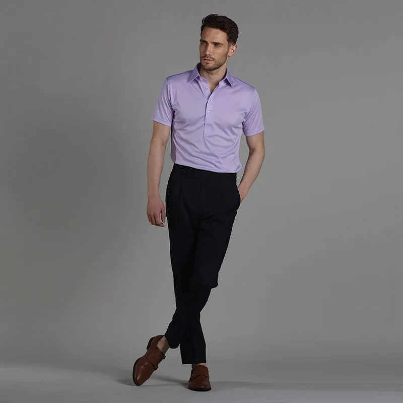 Semi-Spread Collar Polo Lavender