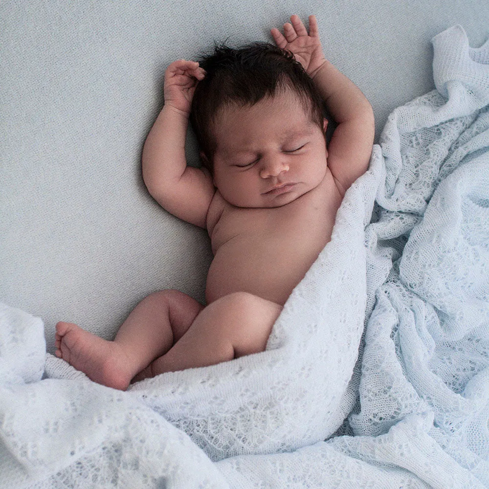 Soft Lacy Baby Shawl - Blue