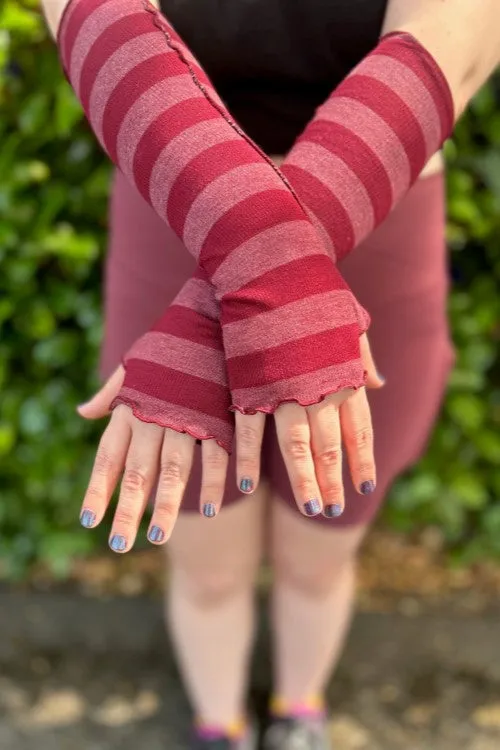 Soft Rayon Striped Arm Warmers