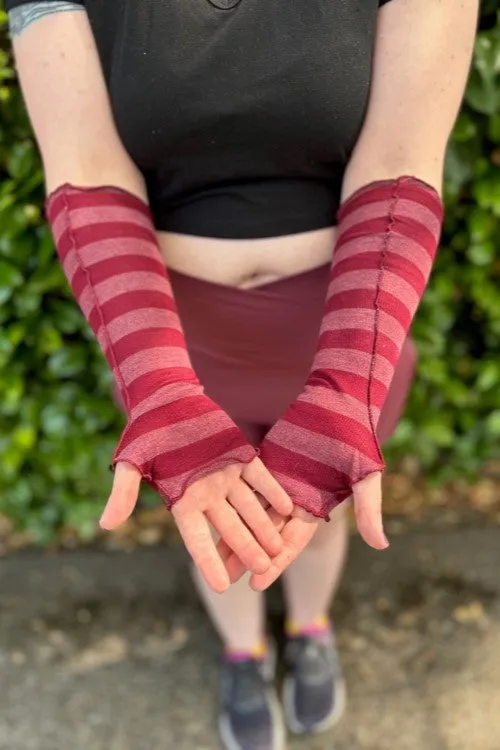 Soft Rayon Striped Arm Warmers