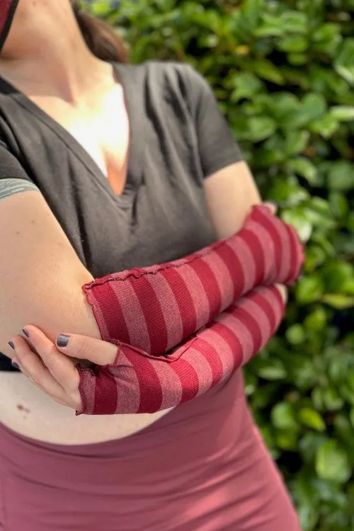 Soft Rayon Striped Arm Warmers