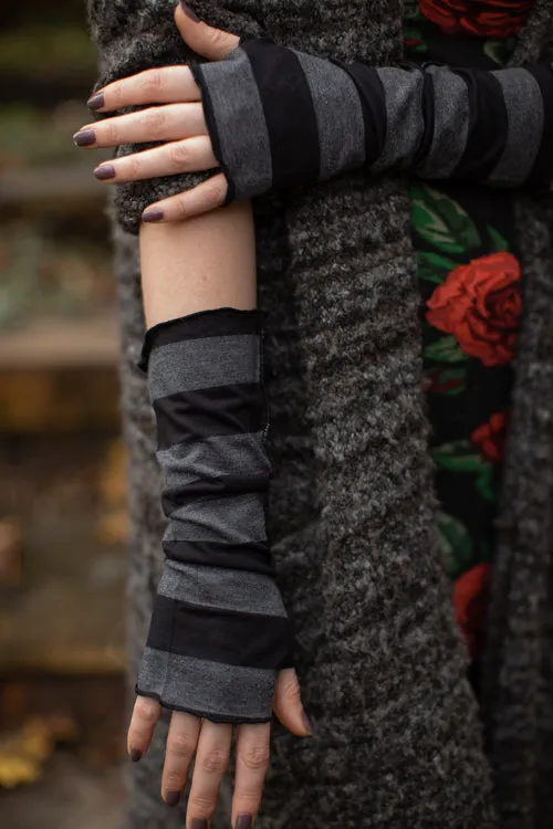 Soft Rayon Striped Arm Warmers