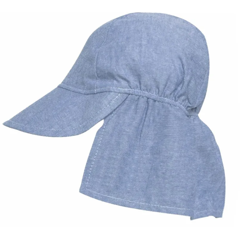 Solid Blue Chambray Sun & Swim Sun Hat for Baby Boys Infant Hat Newborn Summer Hat