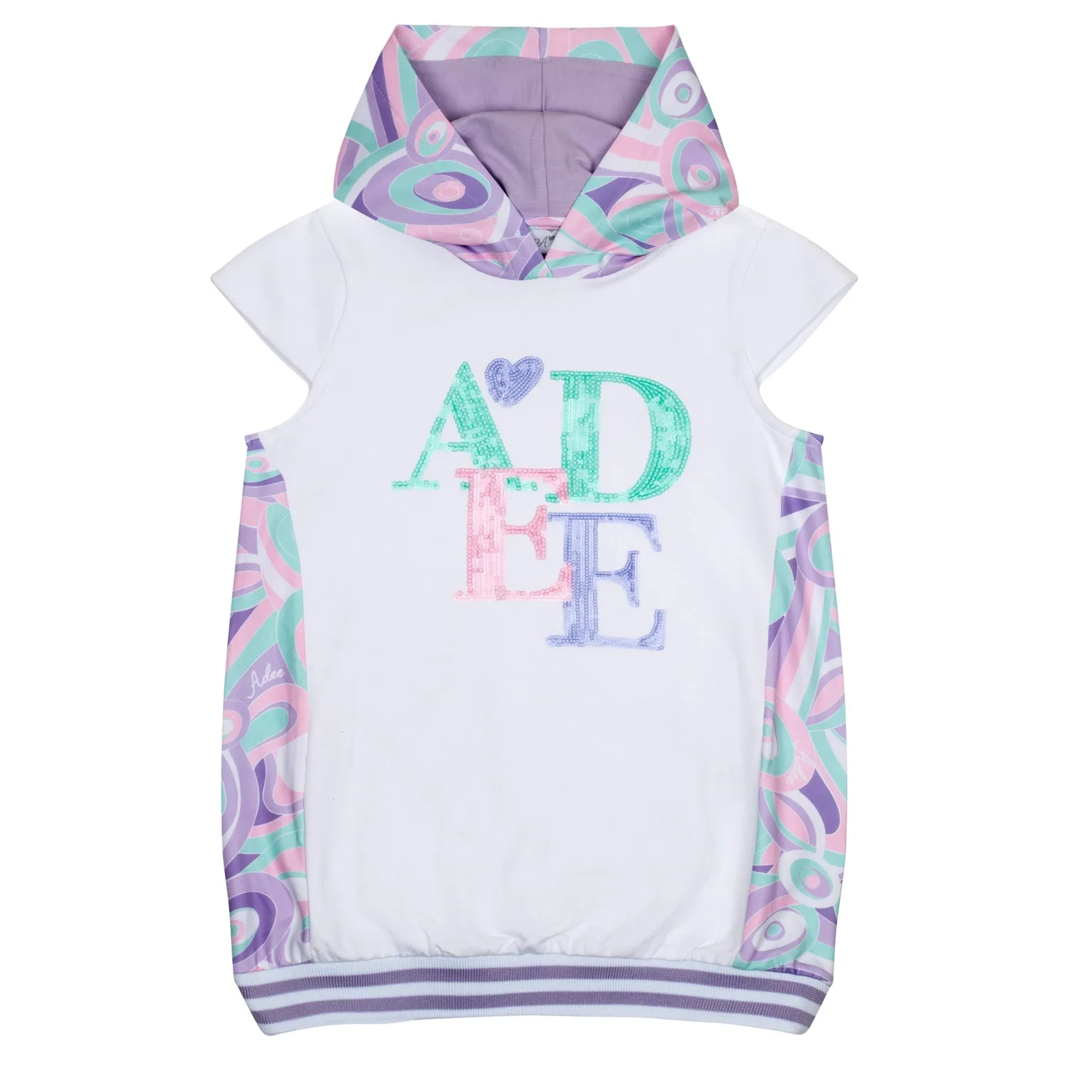 SS24 A Dee Girls Nadia Popping Pastels Hooded Dress