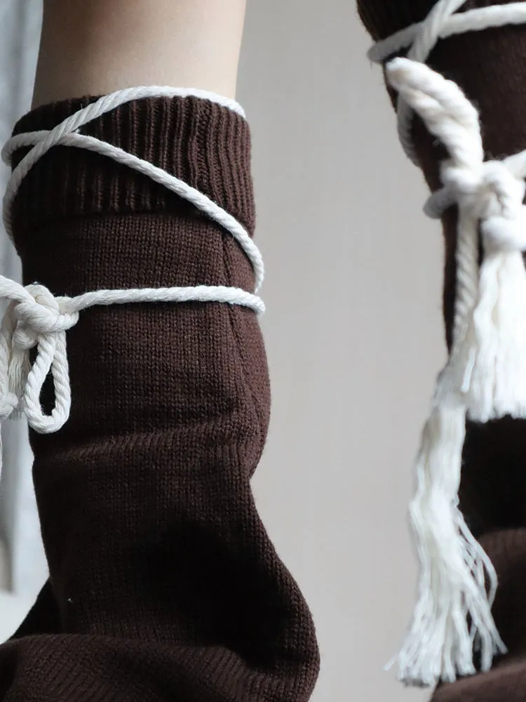 Strap knit leg warmers【s0000006217】