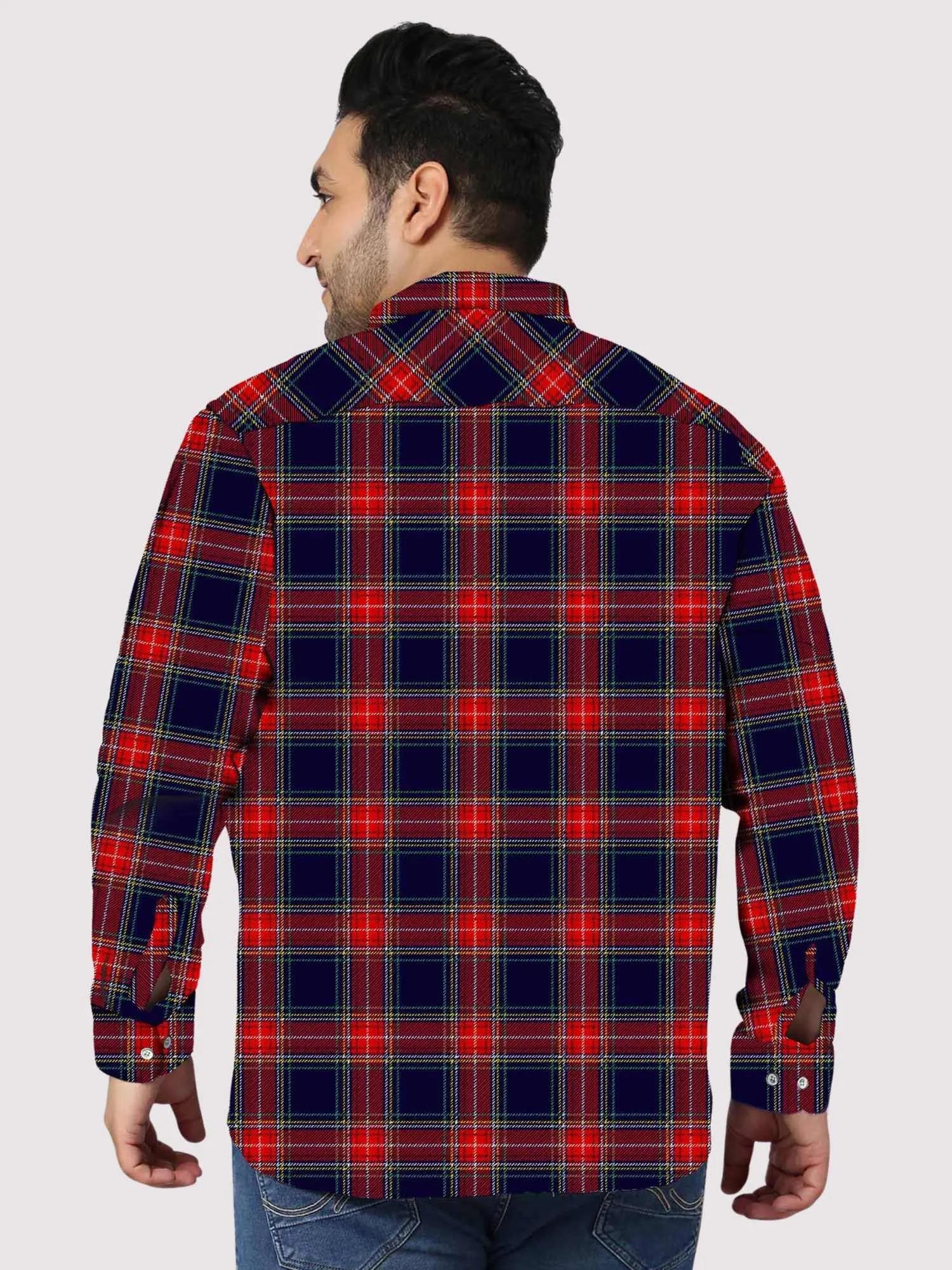 Tartan plaid Checkered Plus Size Full Shirt