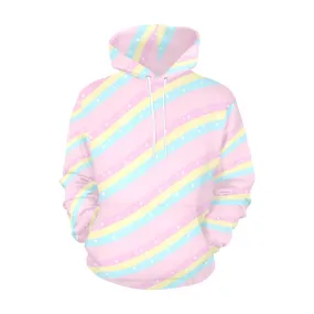 Teatime Fantasy Pink Rainbow Women's All Over Print Hoodie