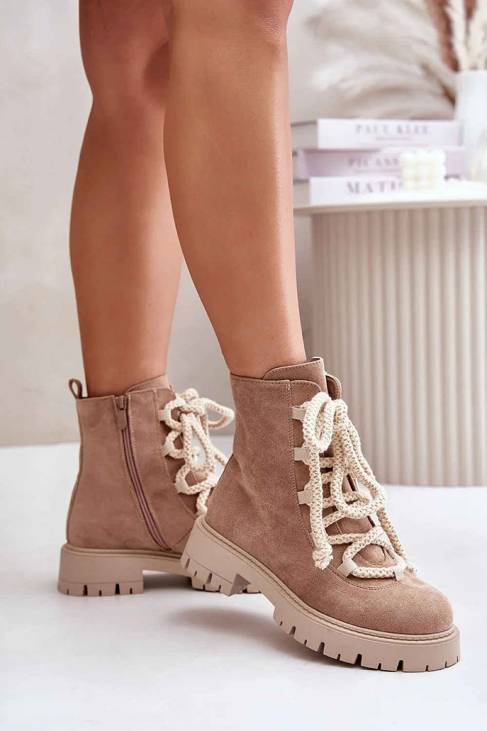 TEEK - Rope Laced Suede Boots