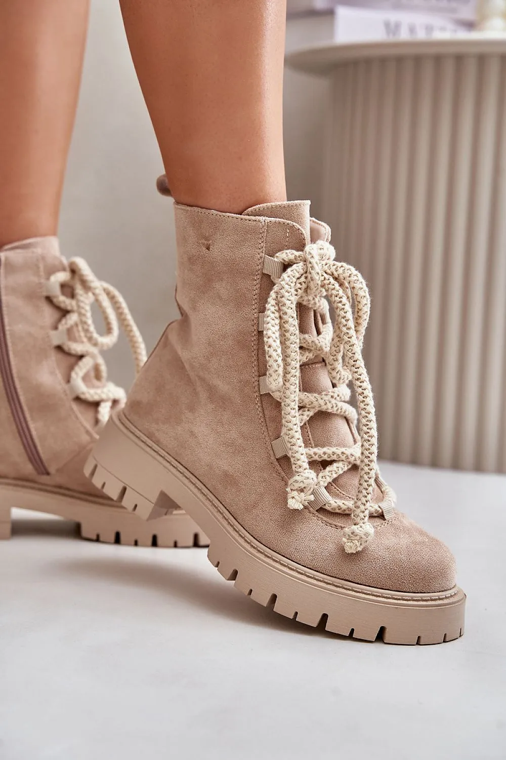 TEEK - Rope Laced Suede Boots