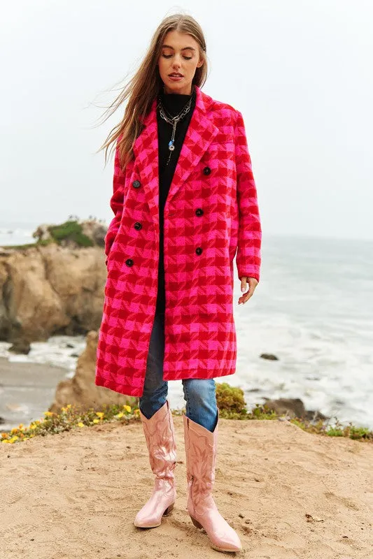 TEEK - Textured Knit Tweed Coat