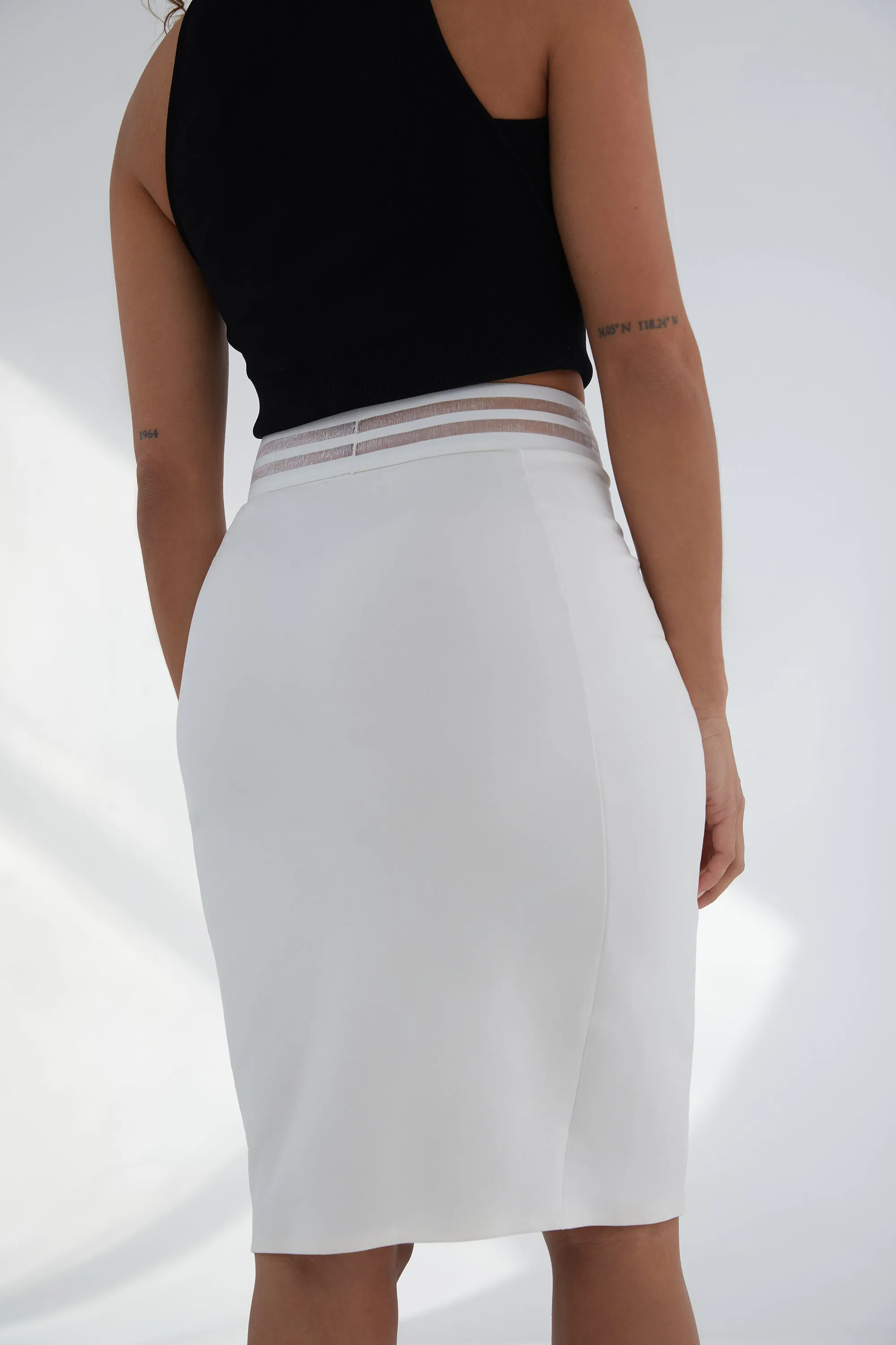 The Better Skirt: Pencil - Magic Double Knit - Salt