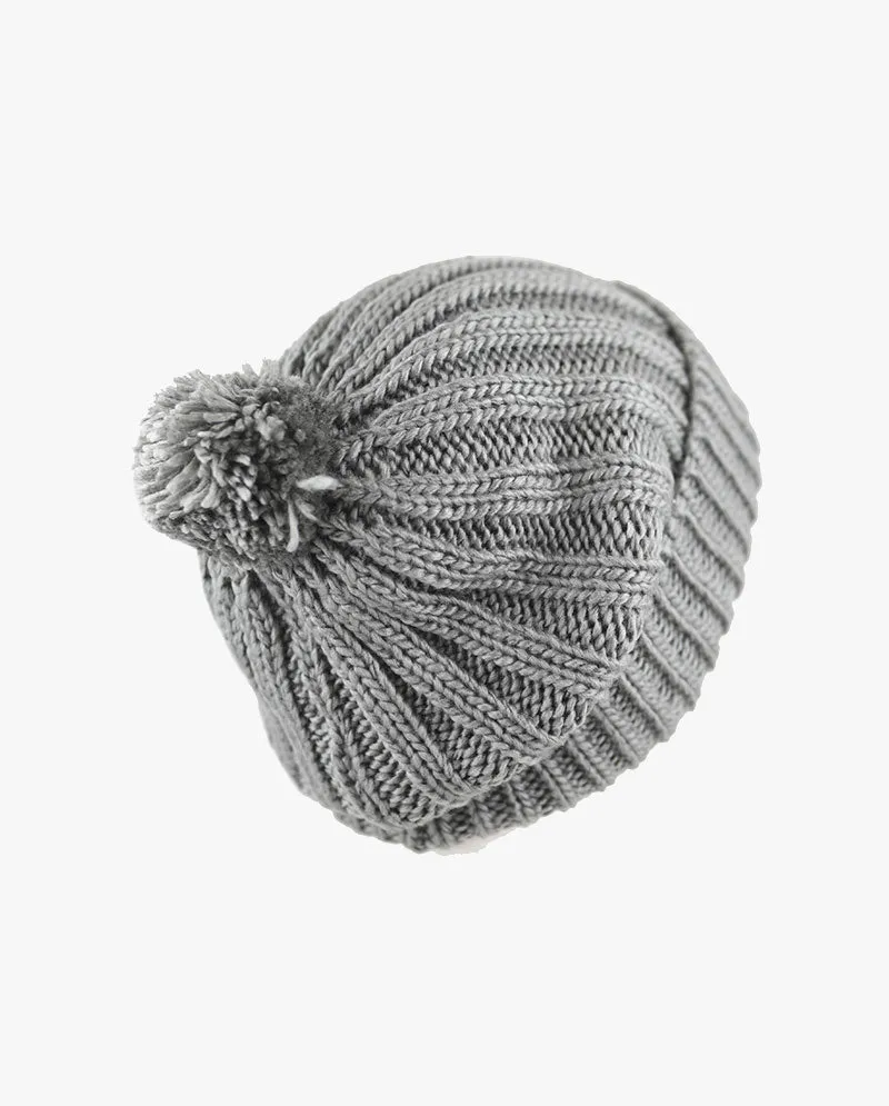 The Hat Depot - Straight Winter Knit Pom Beanie 3060