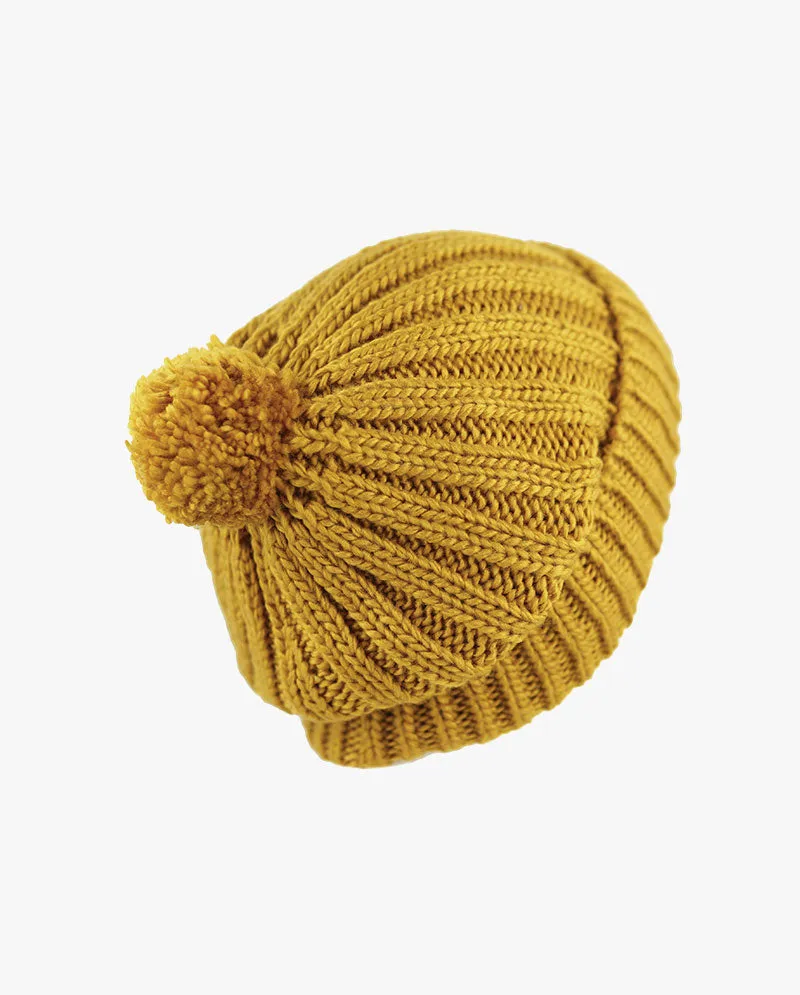 The Hat Depot - Straight Winter Knit Pom Beanie 3060