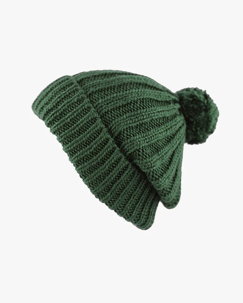 The Hat Depot - Straight Winter Knit Pom Beanie 3060