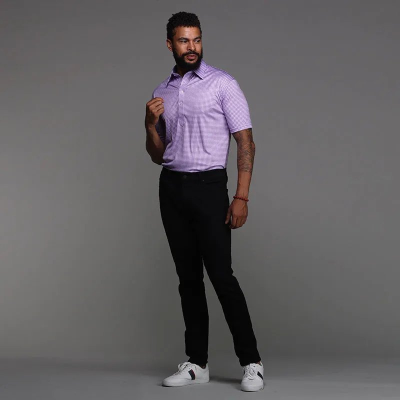 The Original Dress Collar Polo™ Lavender Gingham