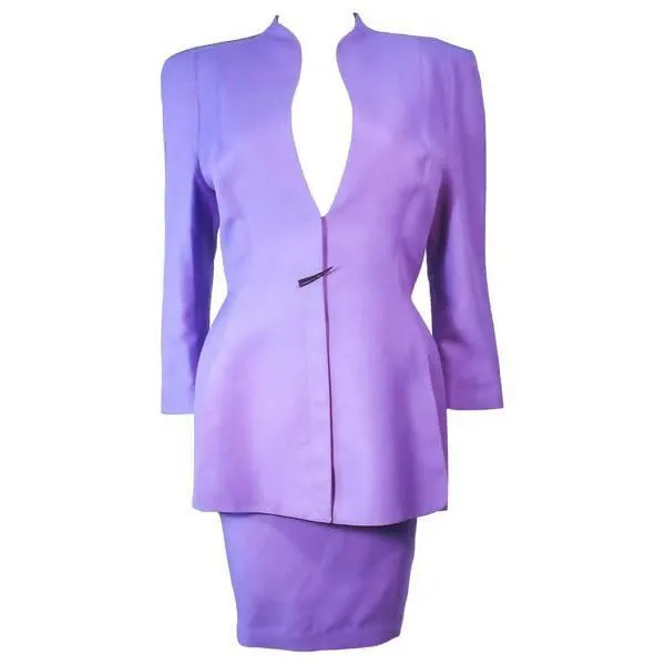 THIERRY MUGLER Lavender Two-Piece Skirt Suit Set | Size 42