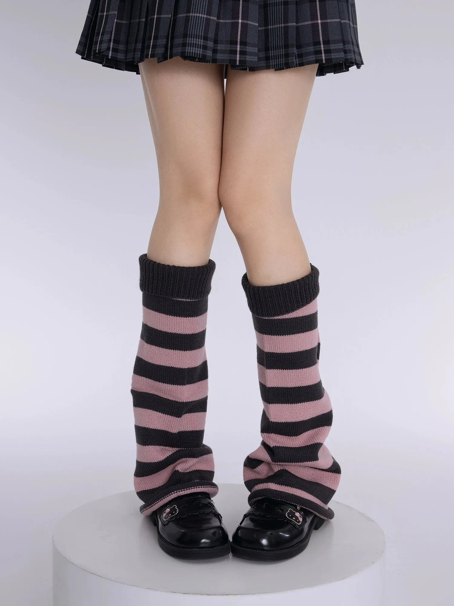 Tokyo Stripe JK Uniform Leg Warmers