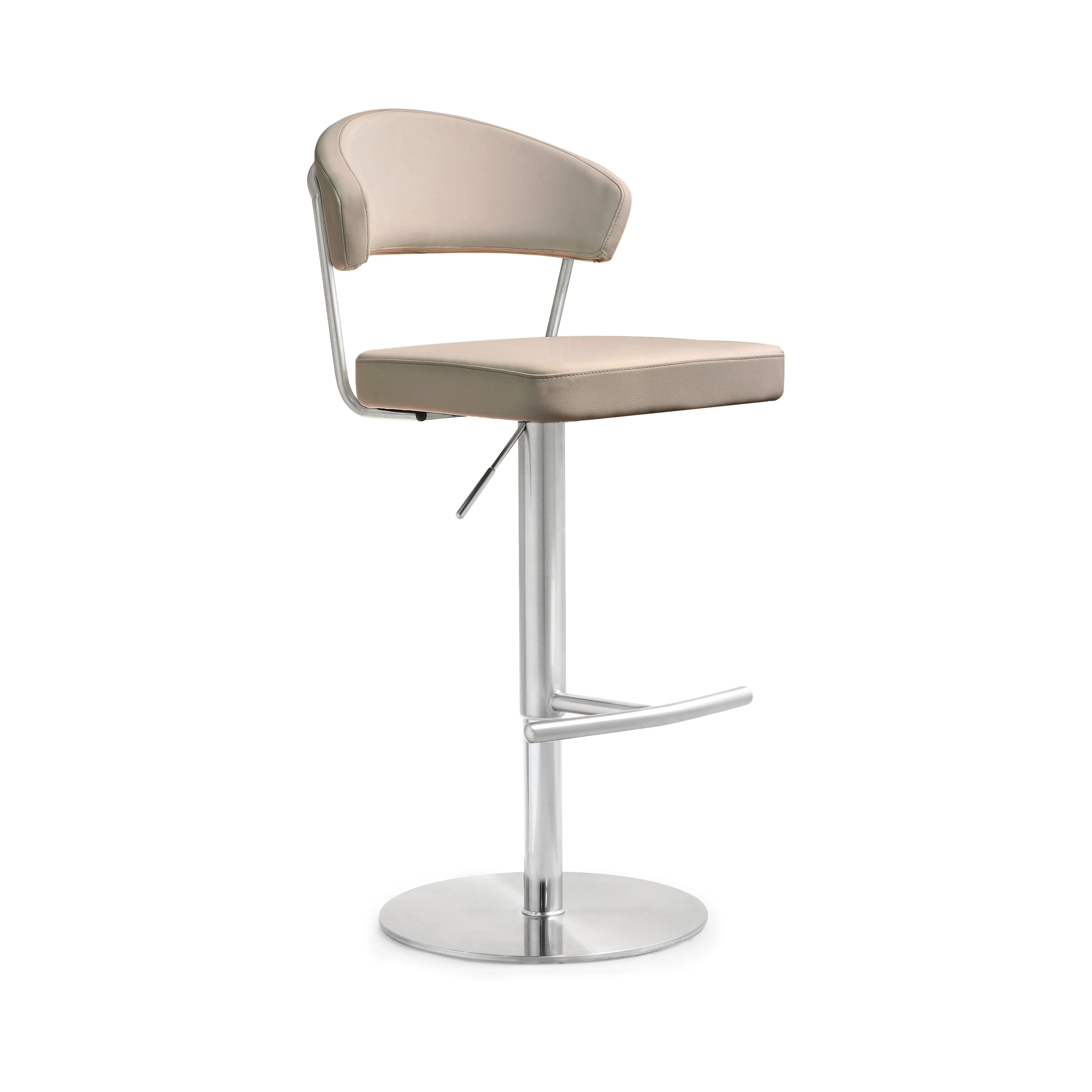 TORI Curved Back Leather Bar Stool