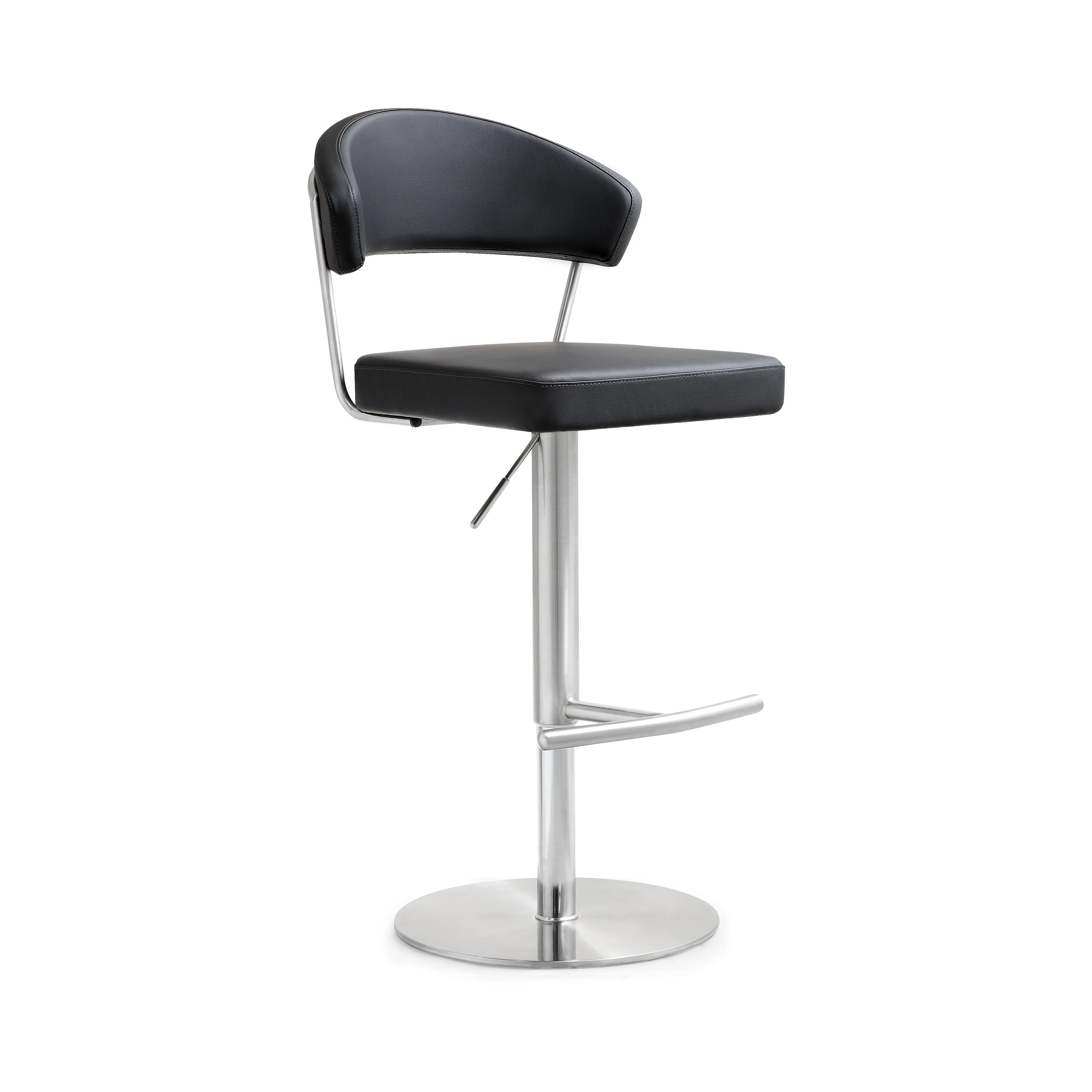 TORI Curved Back Leather Bar Stool