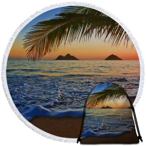 Tropical Sunset Towel   Backpack