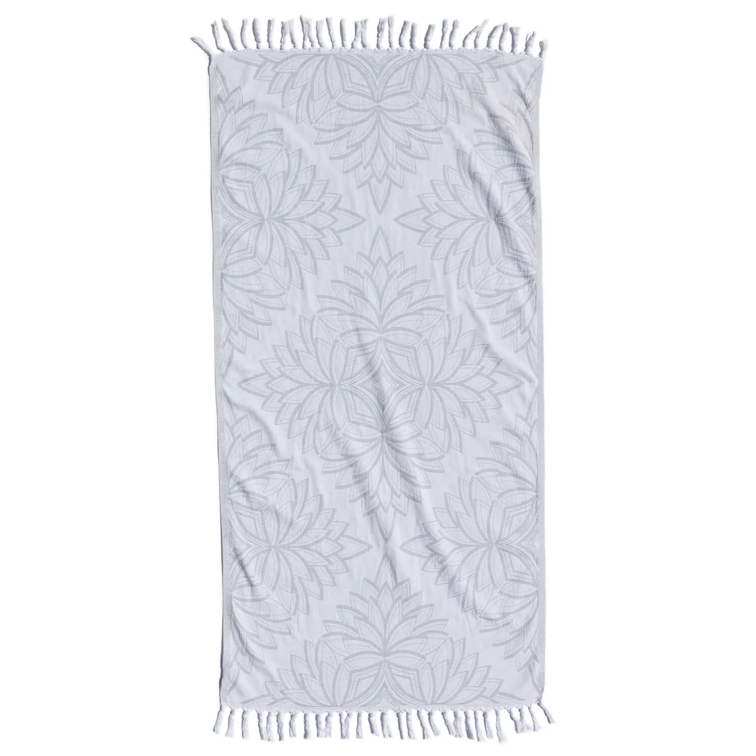 Turkish Cotton Body Towel | Horona in Grey   White