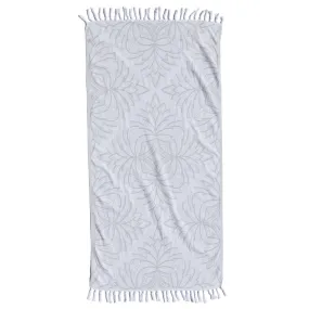 Turkish Cotton Body Towel | Horona in Grey   White