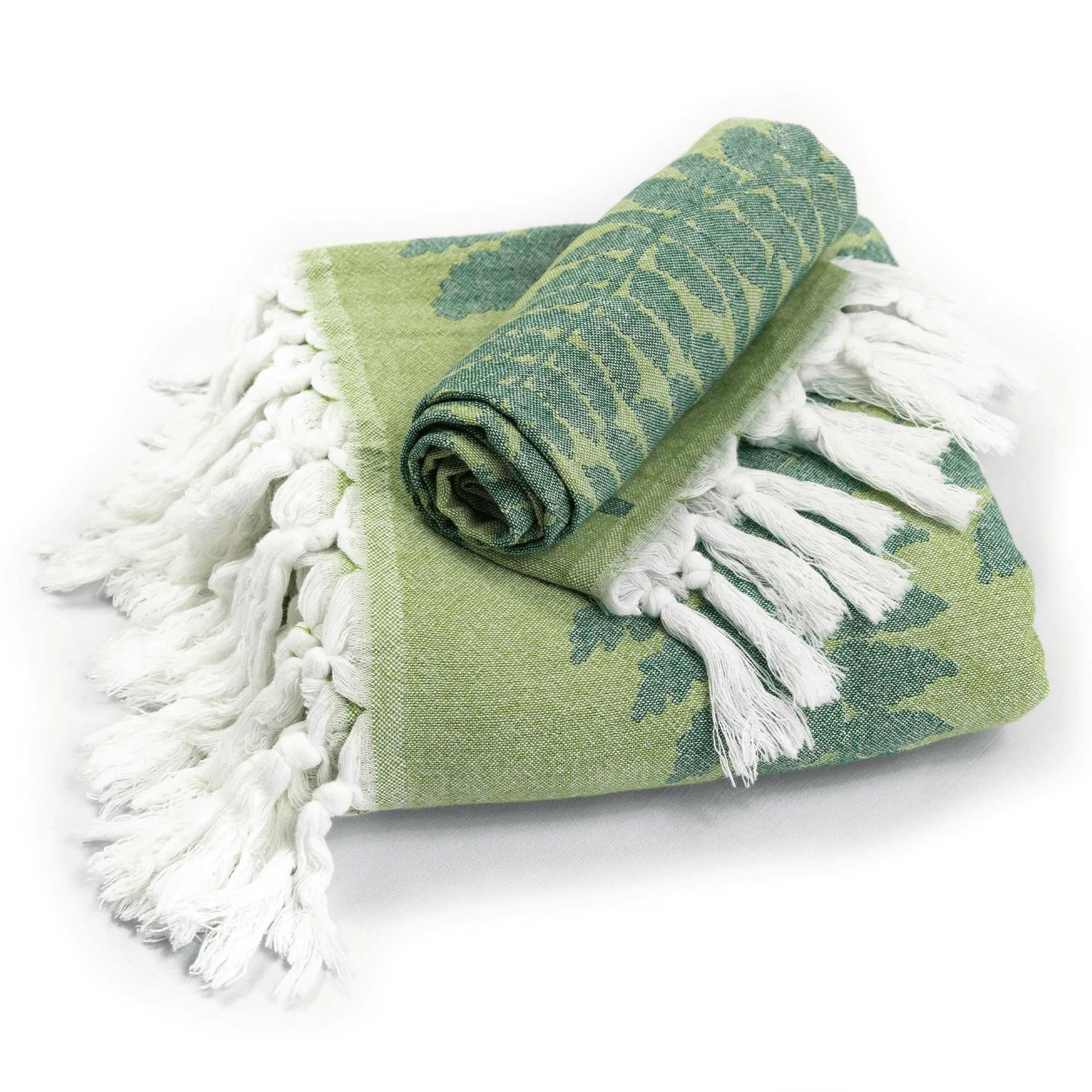 Turkish Cotton Towel Set / Fern in Green