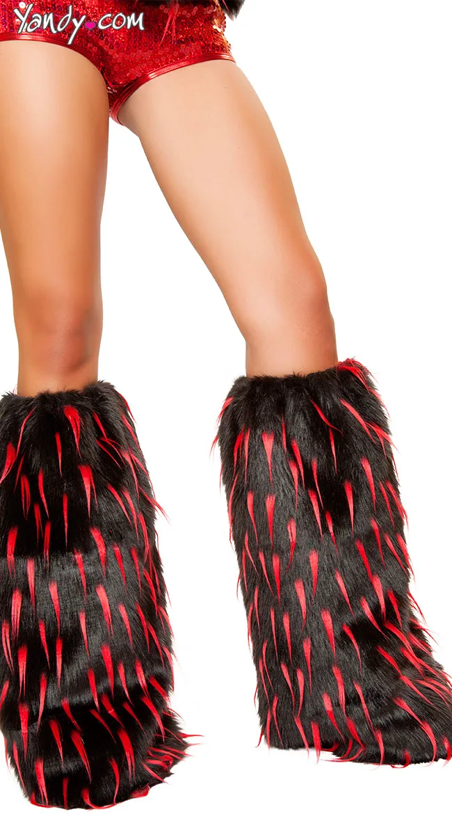 Two Tone Furry Leg Warmers