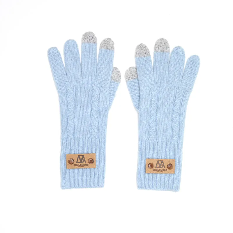 Unisex Cable-Knit  Cashmere Gloves