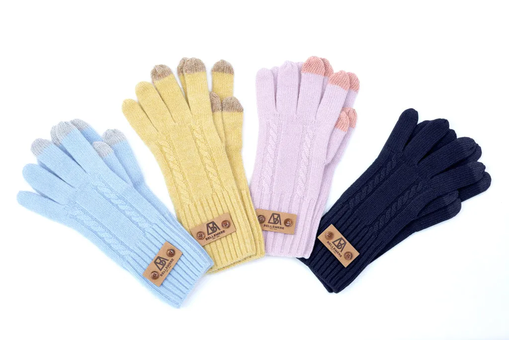 Unisex Cable-Knit  Cashmere Gloves