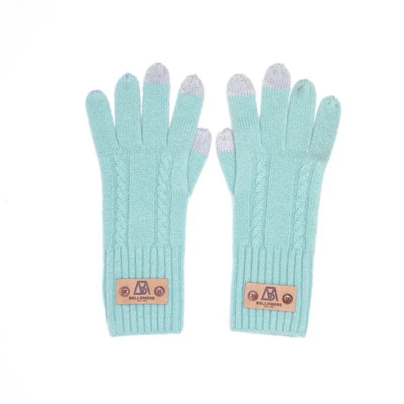 Unisex Cable-Knit  Cashmere Gloves