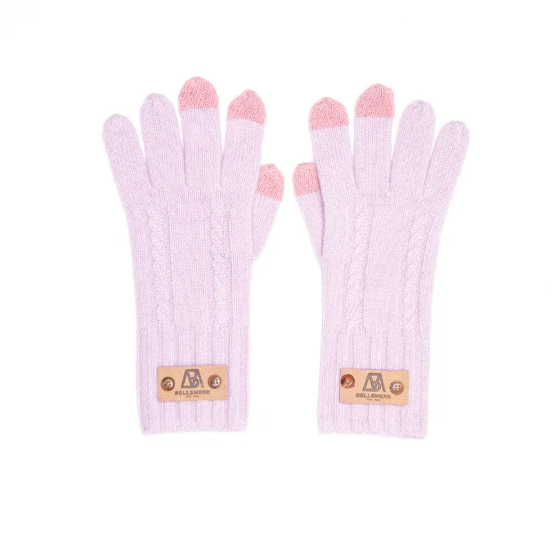 Unisex Cable-Knit  Cashmere Gloves