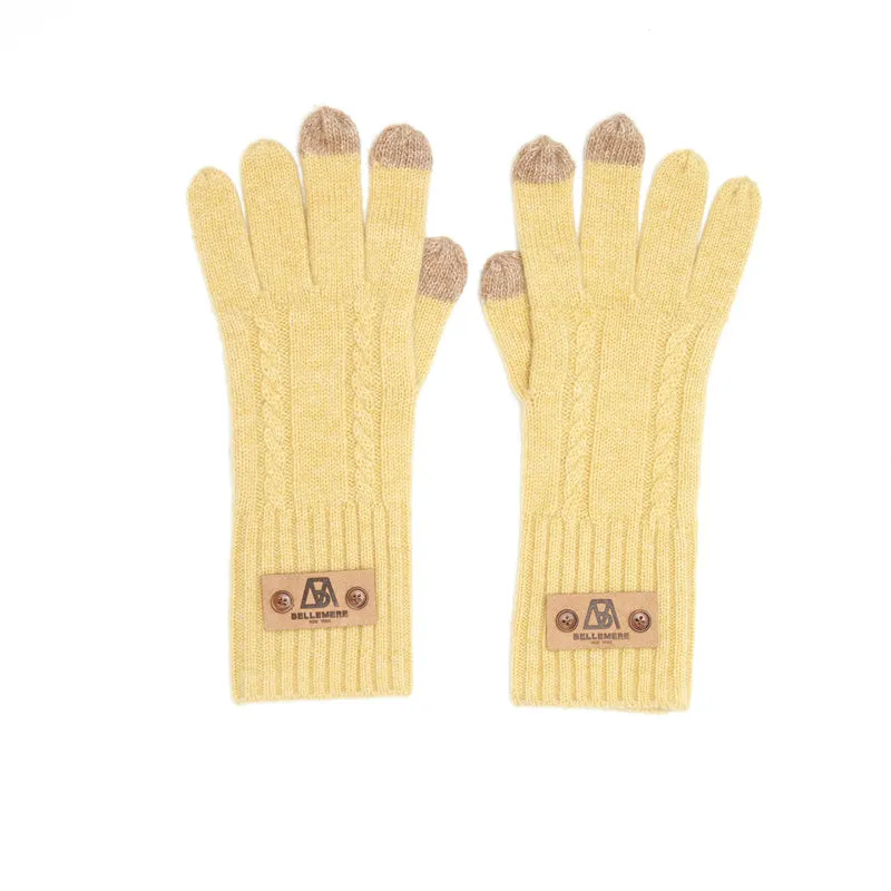 Unisex Cable-Knit  Cashmere Gloves