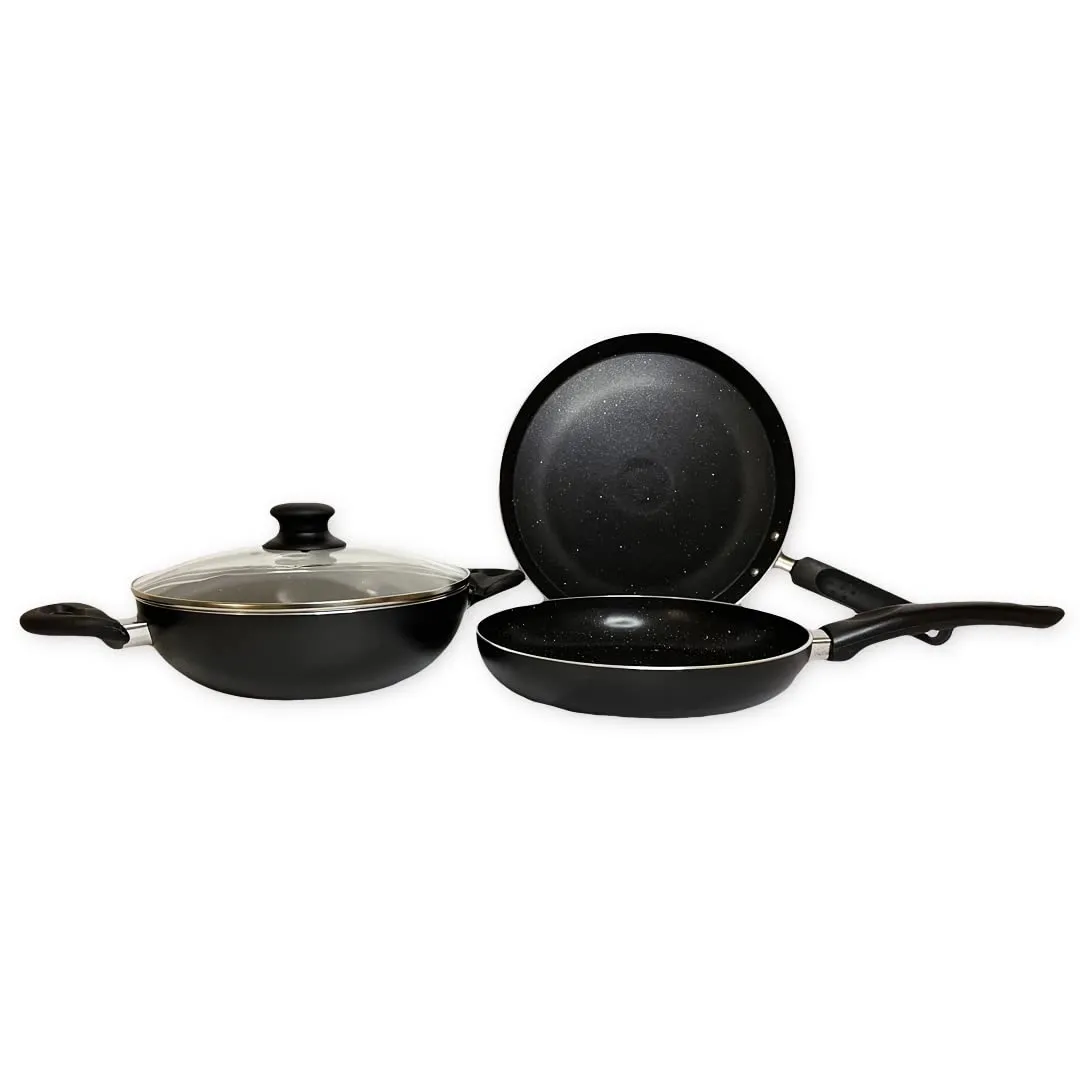 USHA SHRIRAM Non Stick Set | Lid (1Pcs) | Non Stick Tawa | Non Stick Kadai | Non Stcik Frying Pan | Stove & Induction Cookware| Multipurpose Lid for Kadhai & Fry Pan (Non Stick Set with Lid - Black)