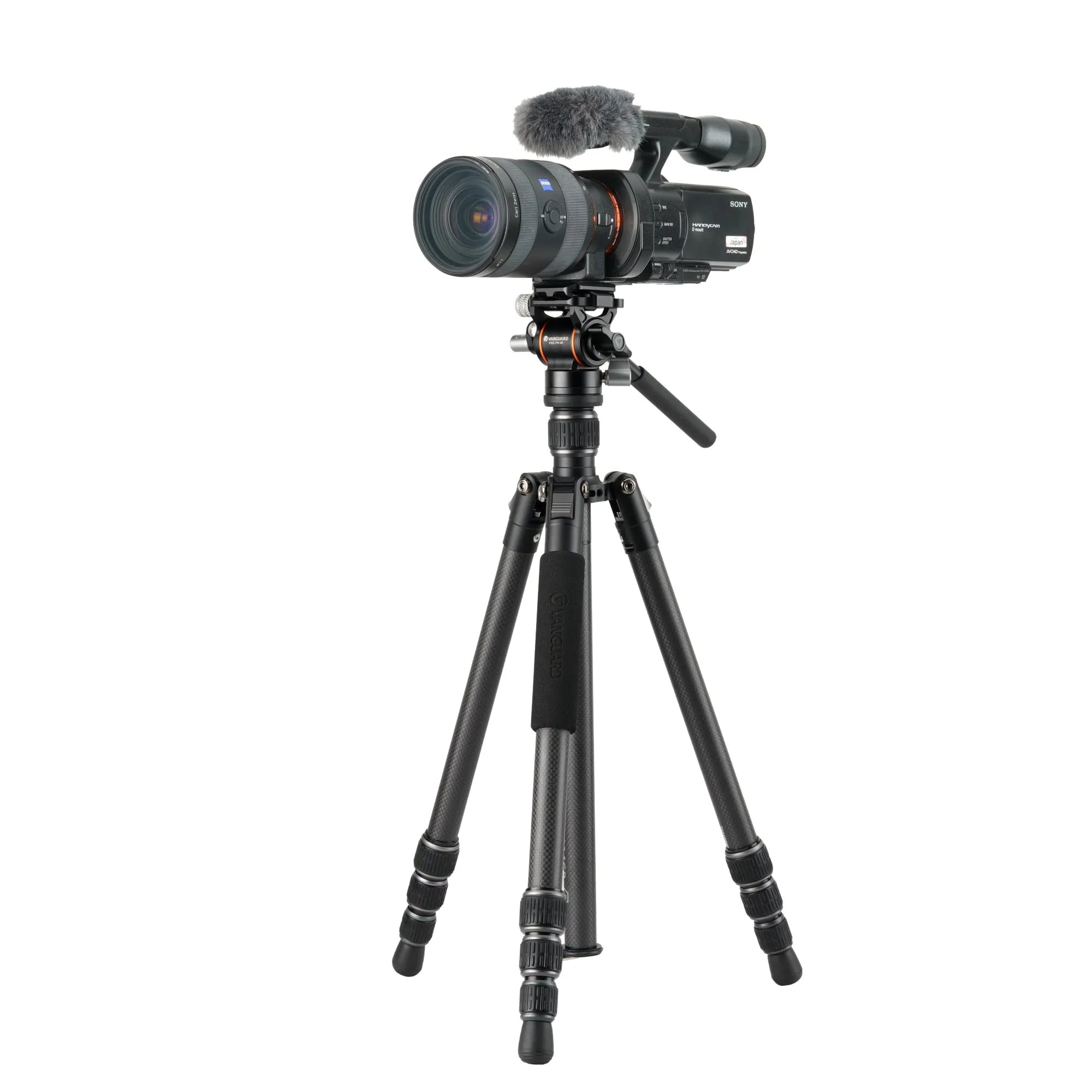 Vesta GO 234 CV10 Carbon Travel Tripod w/ Counterbalancing Video Head